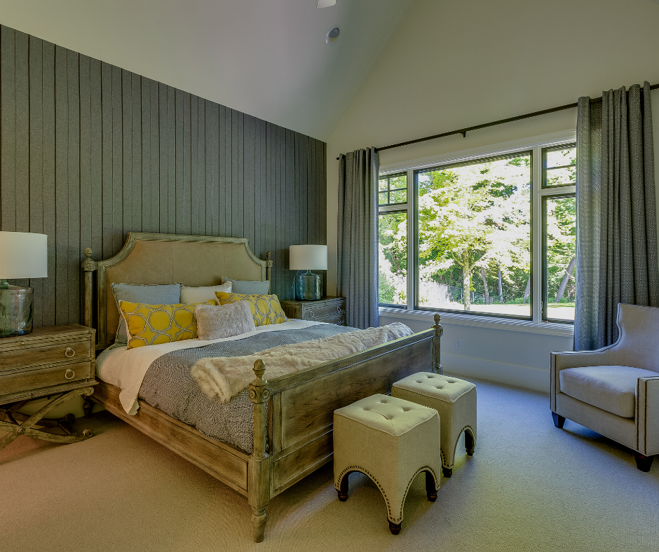 bedroom with an accent wall